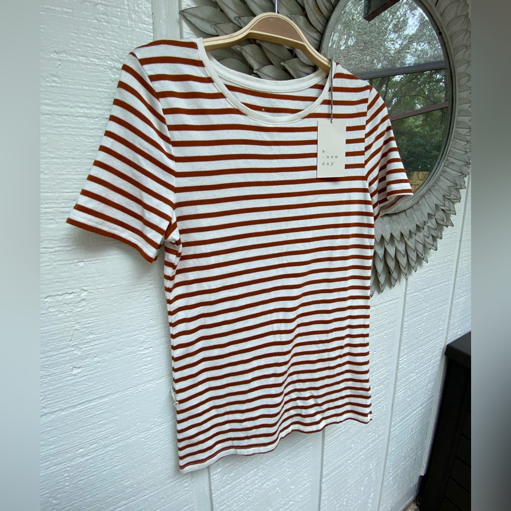 NWT new with tags stripe tee A NEW DAY sz m medium